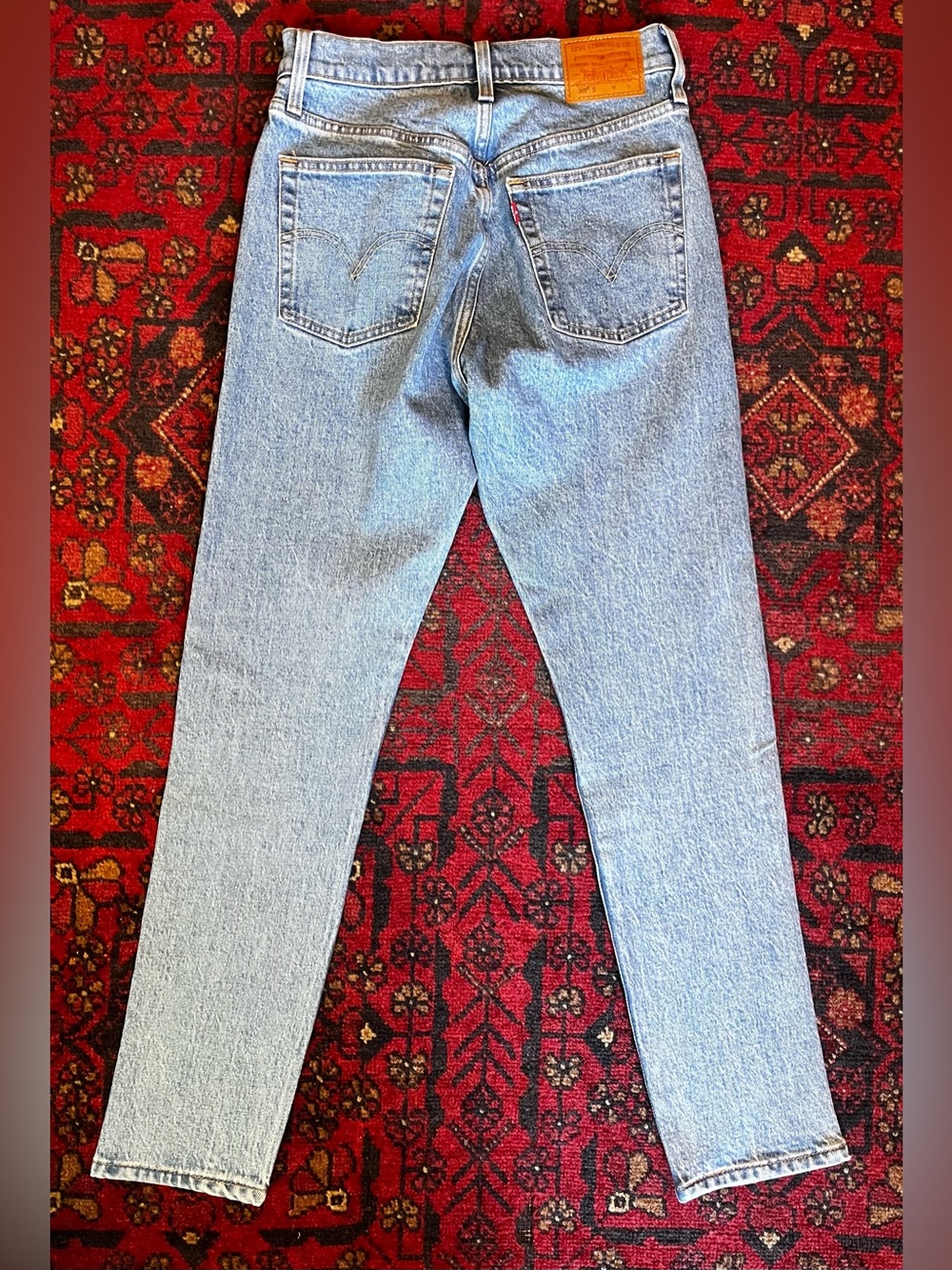 Levi's Medium Blue Straight-Leg Jeans with White Zigzag Embroidery. New no tags - Picture 7 of 15
